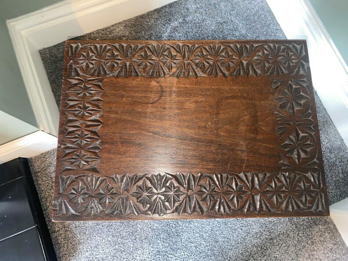 Antique Vintage Carved Top Plant Stand, Side Table, Coffee Table, Occasional Table photo Furniture