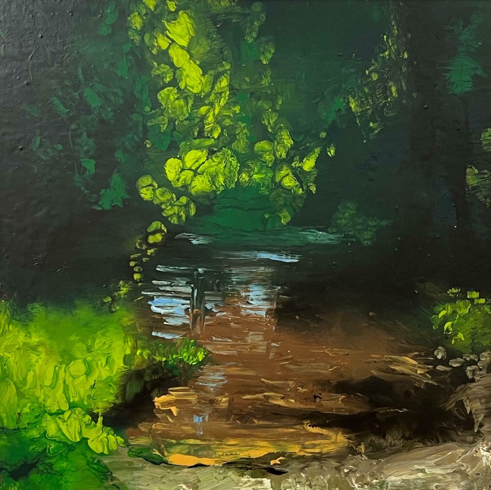 Colin Halliday Impressionistic English River Landscape Original Oil Painting By British Artist  2008 photo 5000.0