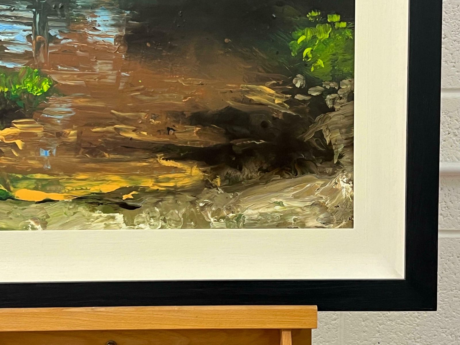 Colin Halliday Impressionistic English River Landscape Original Oil Painting By British Artist  2008 photo vinterior
