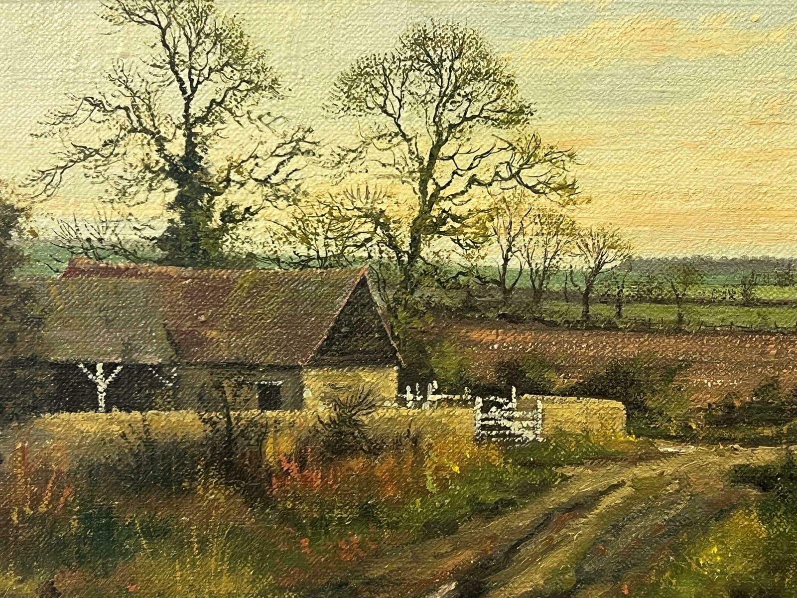 James Wright Old Barn Scene Of A Farm In The English Countryside By British Landscape Artist 1980 Circa photo buy