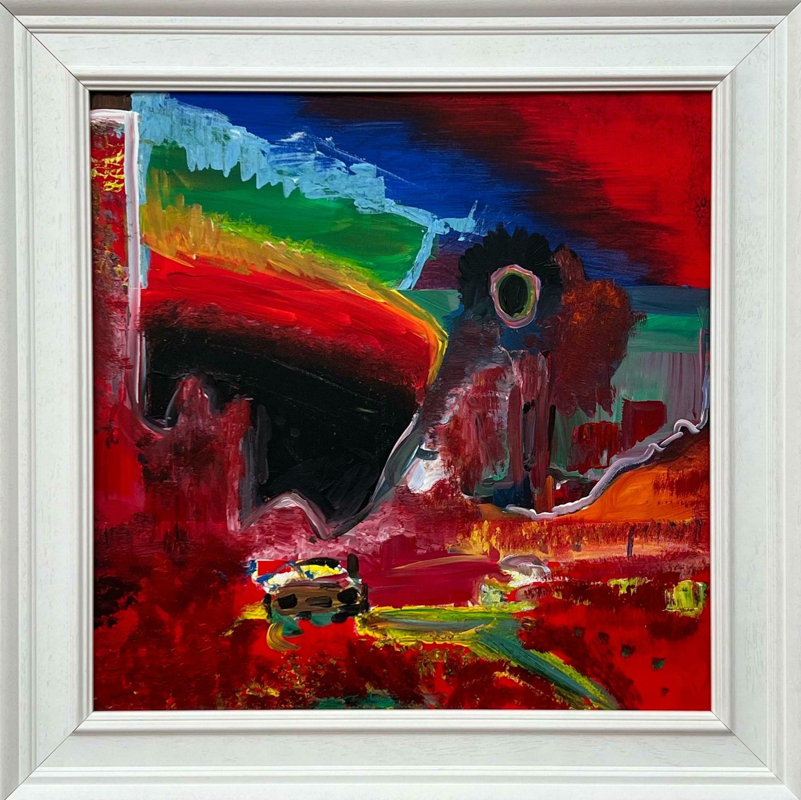 Angela Wakefield Psychedelic Abstract Landscape Painting Of Urban City Scene By British Artist 2005