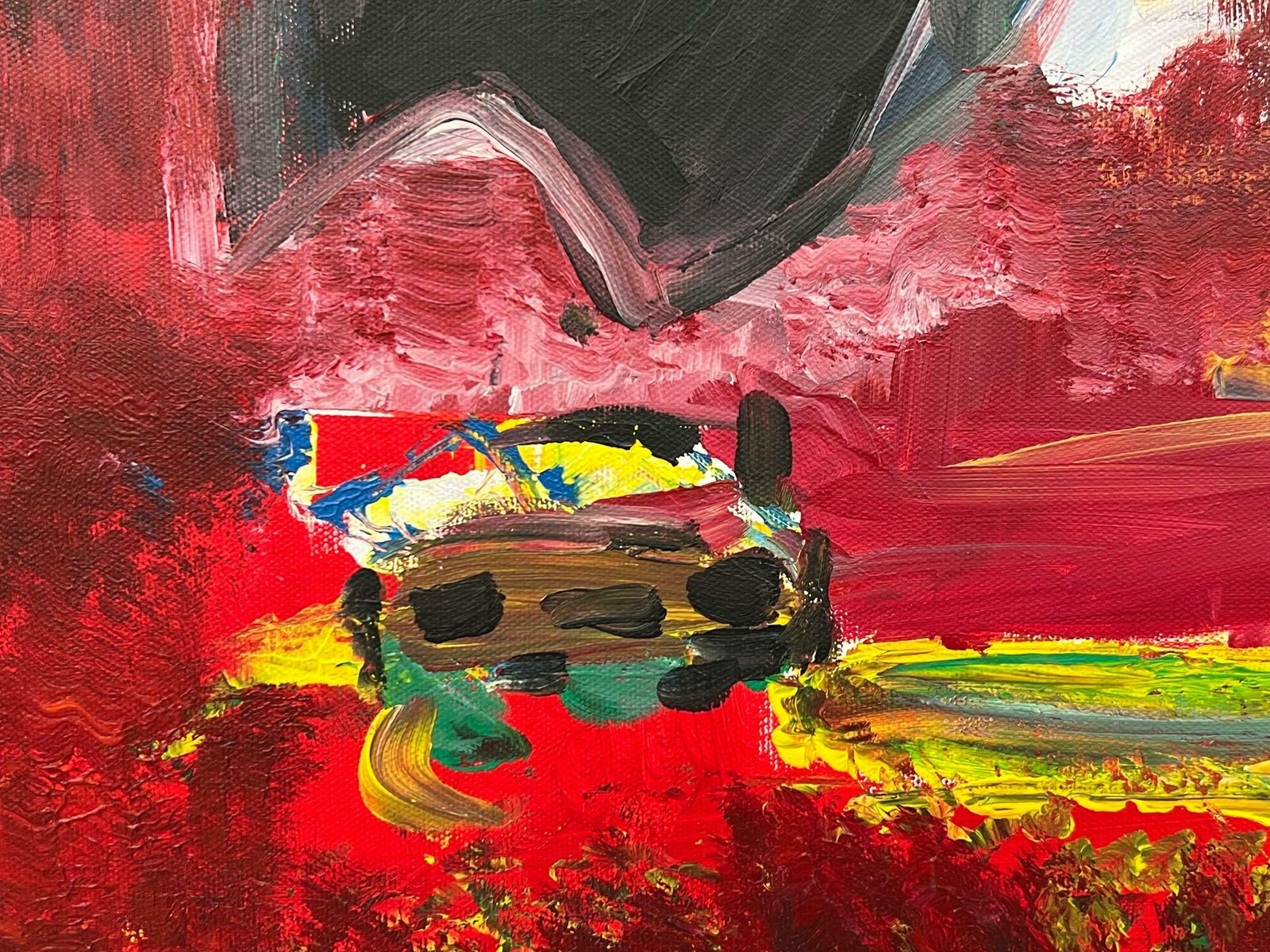 photo for sale Angela Wakefield Psychedelic Abstract Landscape Painting Of Urban City Scene By British Artist 2005