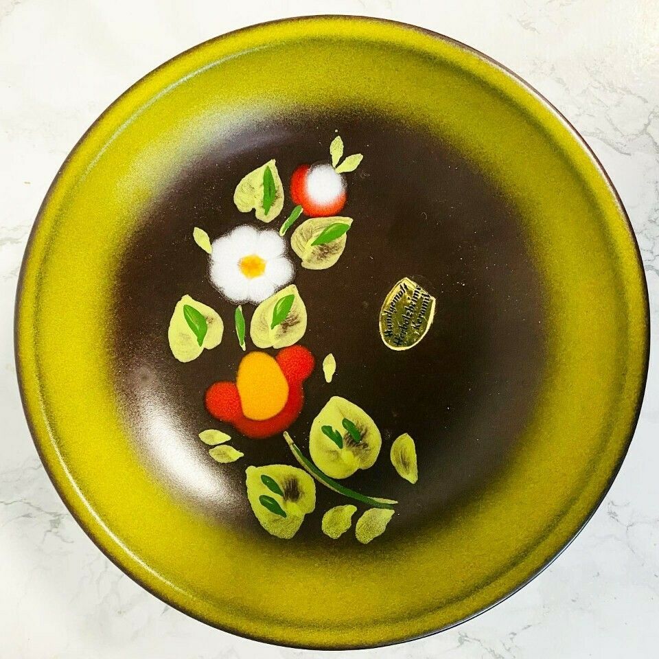 Retro Herbolzheim Keramik Etagère And Cake Dish Green photo Woonaccessoires