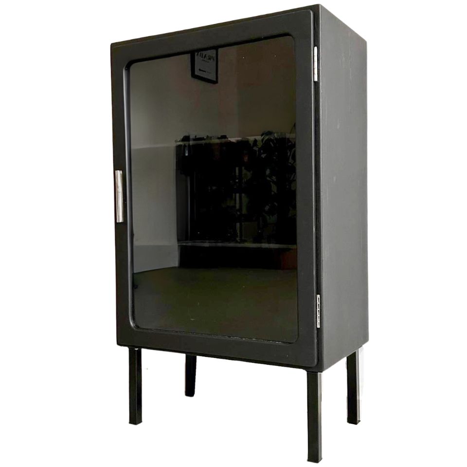 Upcycled Vintage Bruynzeel Display Cabinet 1930s Black Piet Black photo furniture