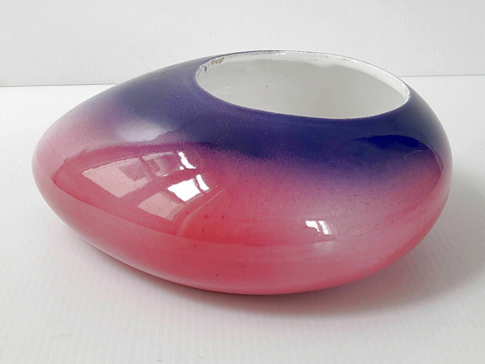 Superb Vintage Pebble Ceramic Vase Mauve & Pink Signed P. Brunet 92 photo furniture