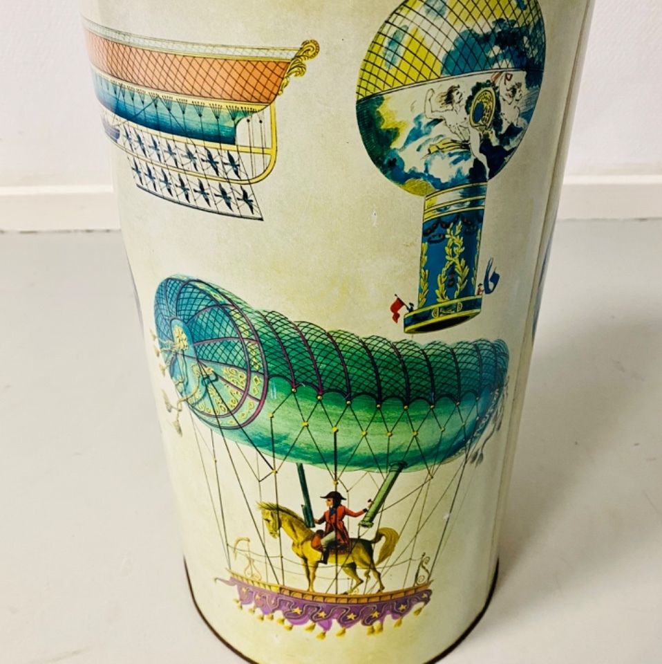 photo for sale Vintage Xxl Piero Fornasetti Balloon Festival Bewaarblik / Prullenbak Ca. Jaren 1960, Made In Italy