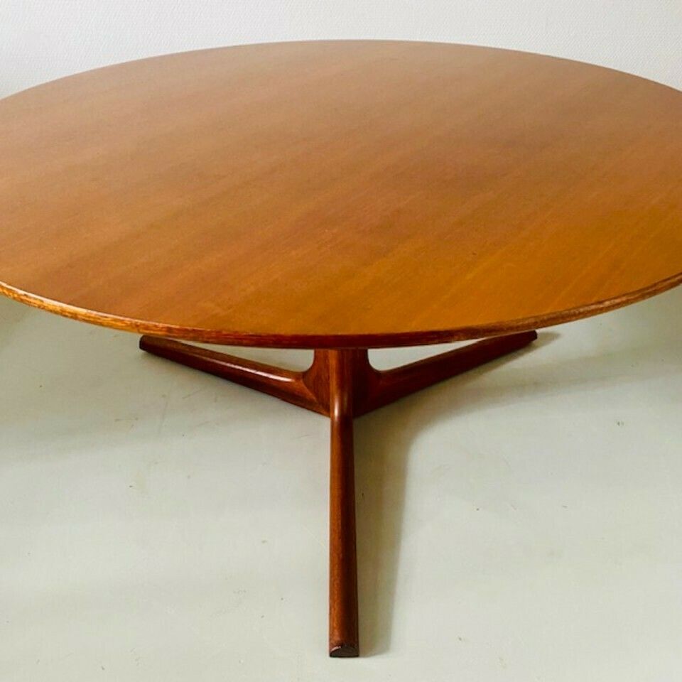 Deense Design Salontafel Rond Teak Bernhard Pedersen 1950s 60s Mid Century photo vintage