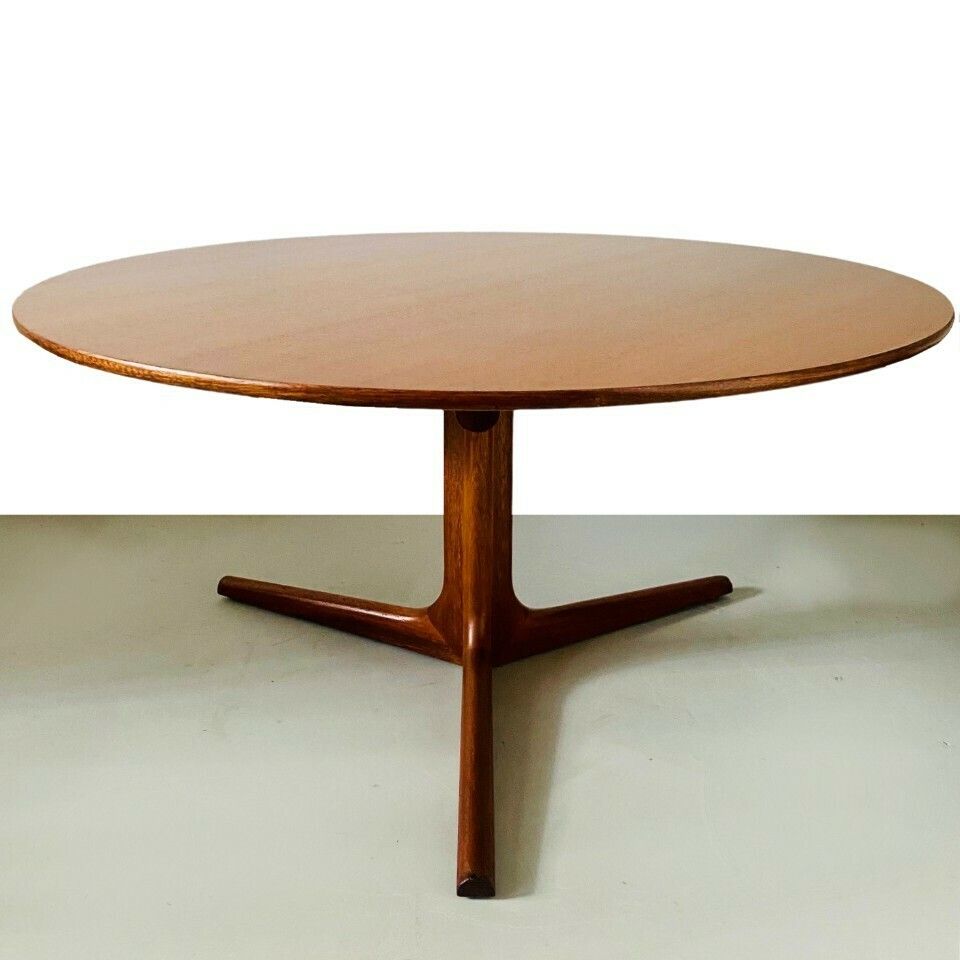 953.0 Deense Design Salontafel Rond Teak Bernhard Pedersen 1950s 60s Mid Century photo