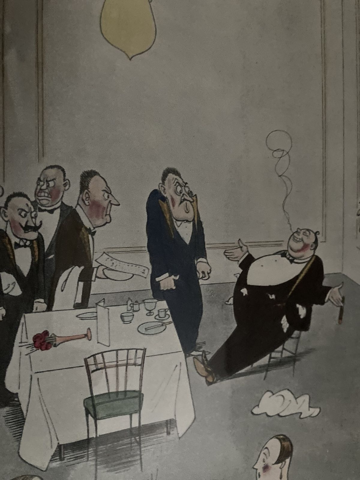Two Animated Prints Hotel Restaurant Scene photo vinterior