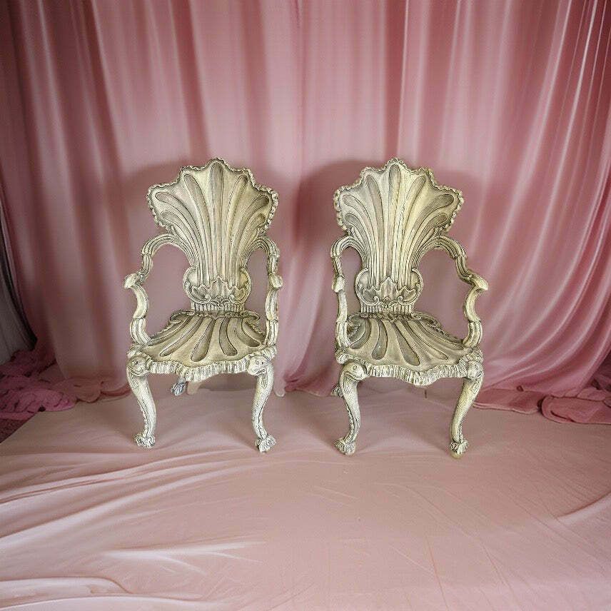 Pair Of Venetian 19th Century Grotto Chairs photo for sale