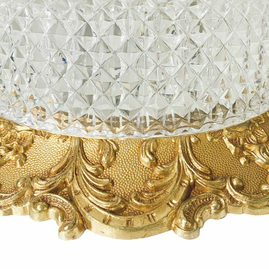 Baroque Ceiling Lamp Brass Facet Cut Glass Ceiling Lamp French Lily photo 594.0