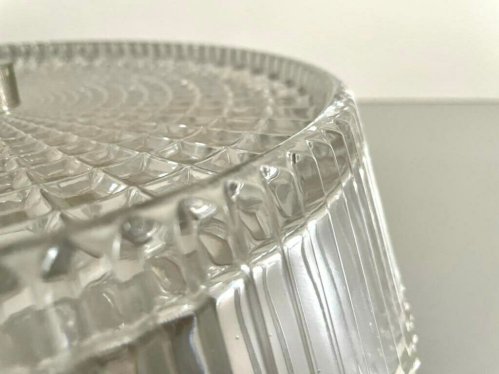 photo furniture Italian Design Crystal Glass Flush Mount Ceiling Lamp, 1960s, Italy