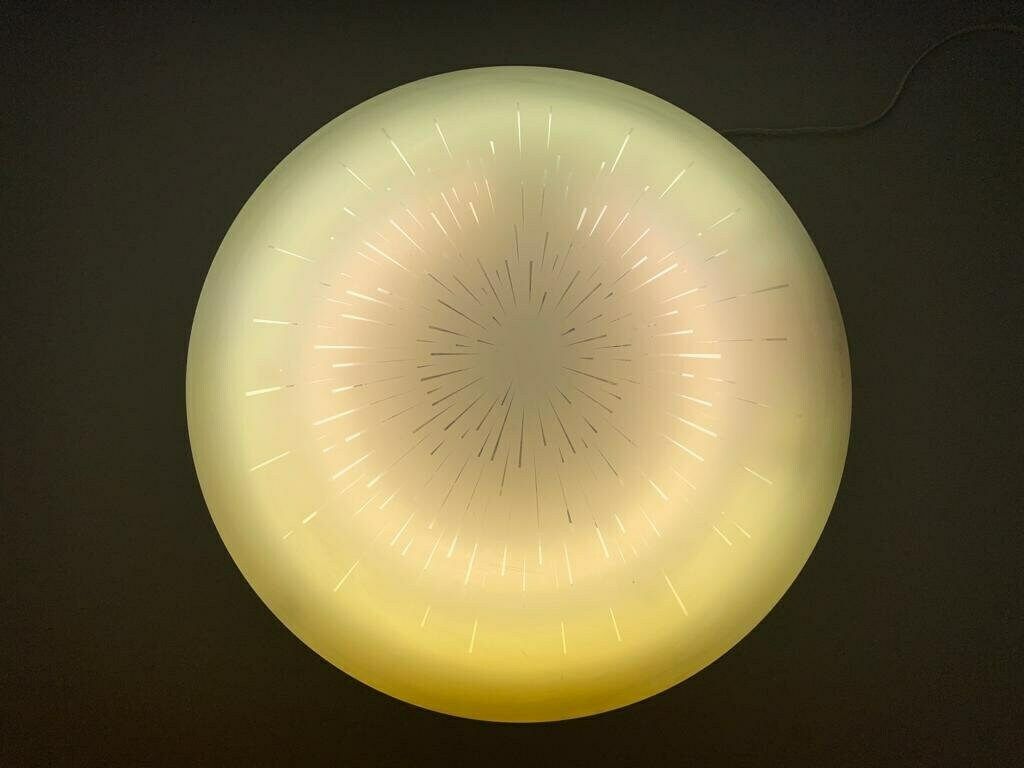 Italian Black White Metal Body And Plexiglass Mushroom Flush Mount Ceiling Light, 1960s, Italy photo 834.0