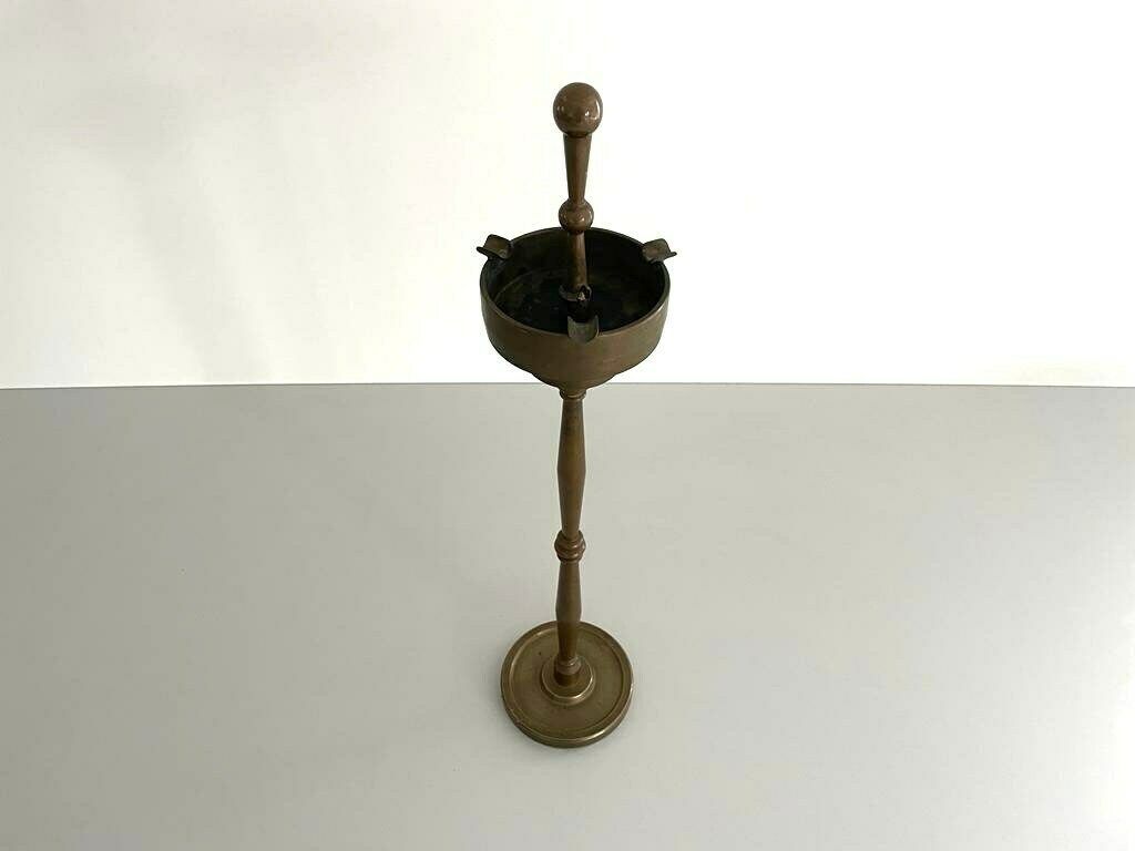 50s Italian Full Brass Industrial Floor Ashtray photo 779.0