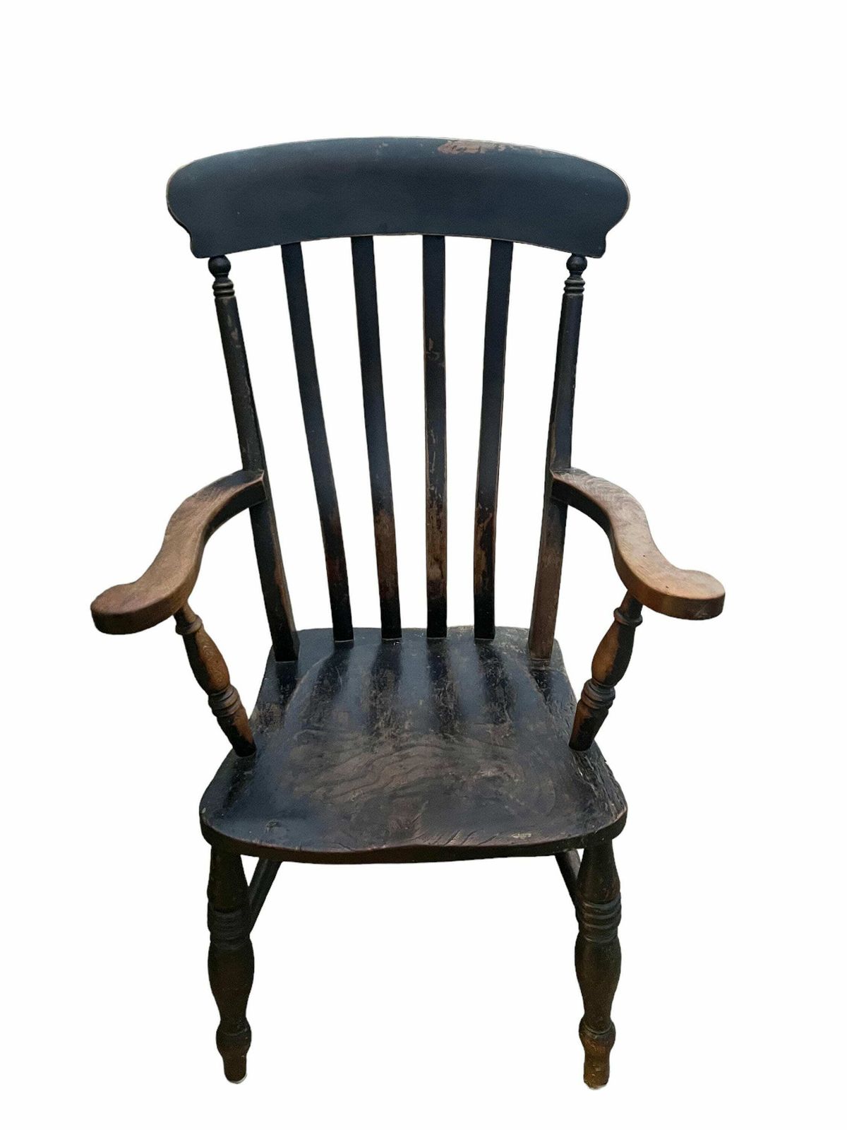 Antique Rustic Oak Country House Armchair