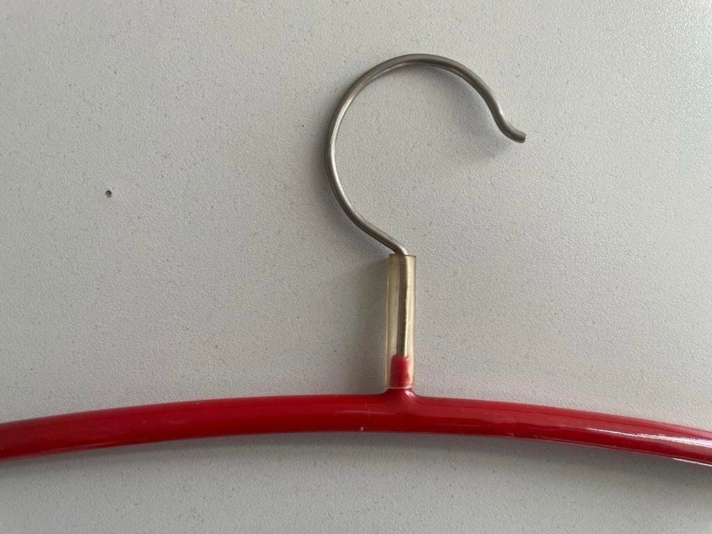 Set Of 6 Blue/Yellow/Pink/Red Metal Italian Clothes Hangers photo buy