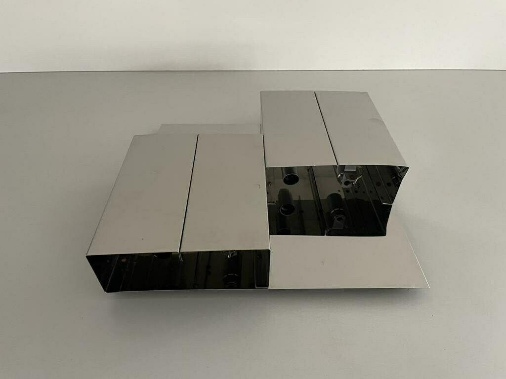 3 Dimensional Square Design Chrome Wall Lamp, 1970s, Italy photo 1112.0