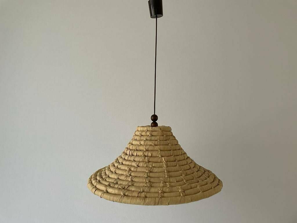 Unusual Large Pendant Lamp, Made Of Natural Plant Material, 1960s, Germany photo for sale