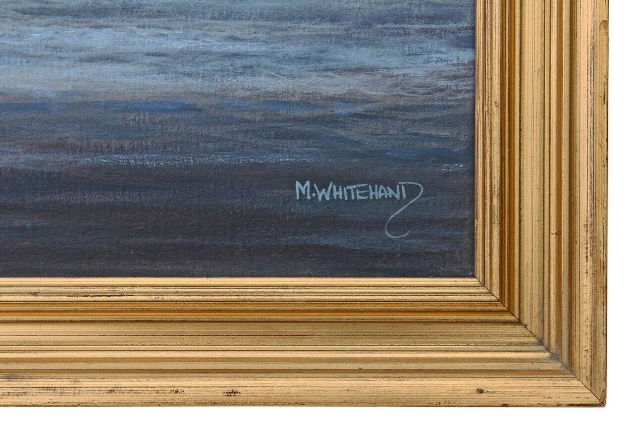 photo furniture Naval Majesty: M J Whitehand's High Quality Large Oil Painting Of Hms Hermes Aircraft Carrier
