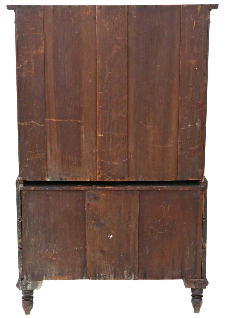 Georgian Elegance: Antique High Quality Mahogany Housekeeper's Cupboard With Secretaire, Circa 1800 photo vintage