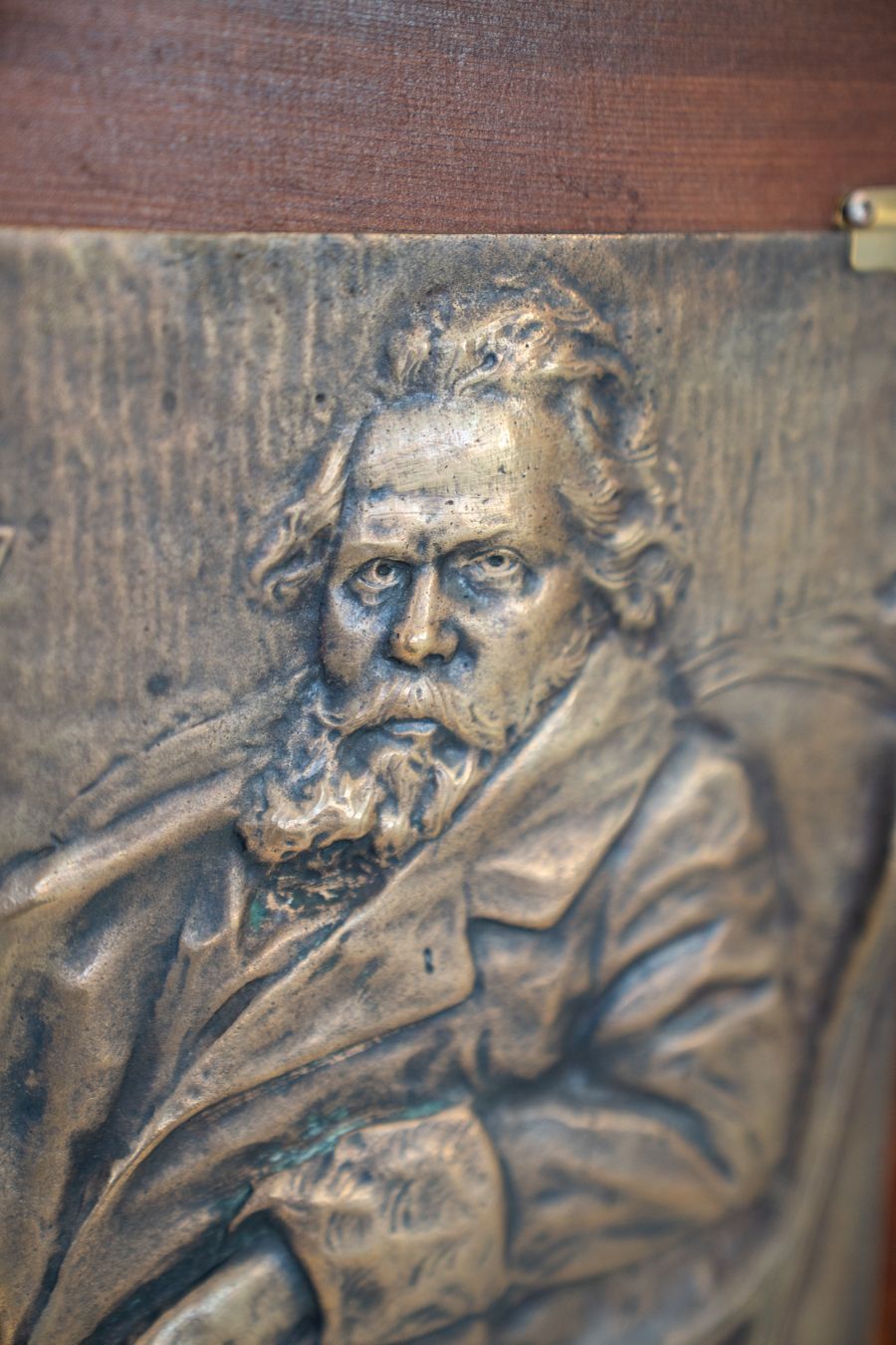 Art Bronze Cast In Bas Relief, Depicting Giosuè Carducci 1835 photo