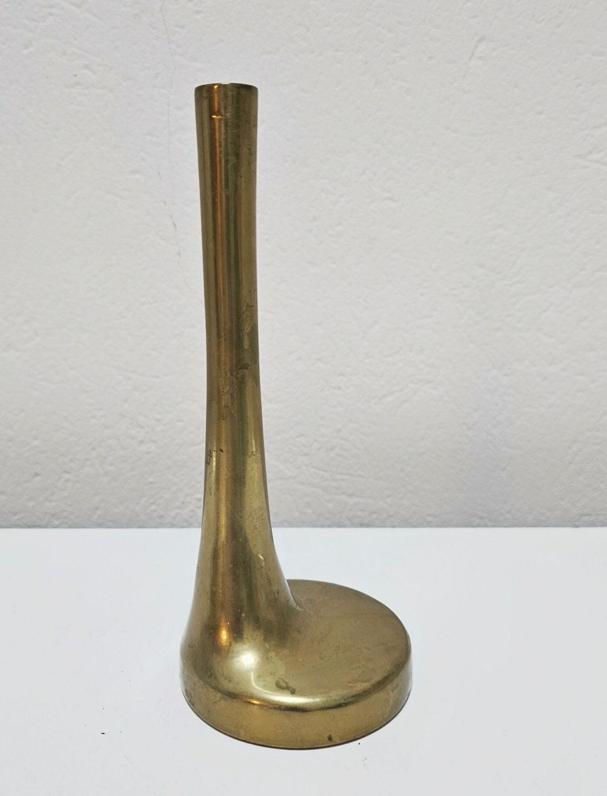 Very Rare Sculptural Asymmetrical Brutalist Gilt Bronze Vase For A Single Flower Designed By Heinz Goll // Made In Austria In 1960s Belgradedesignmark photo for sale