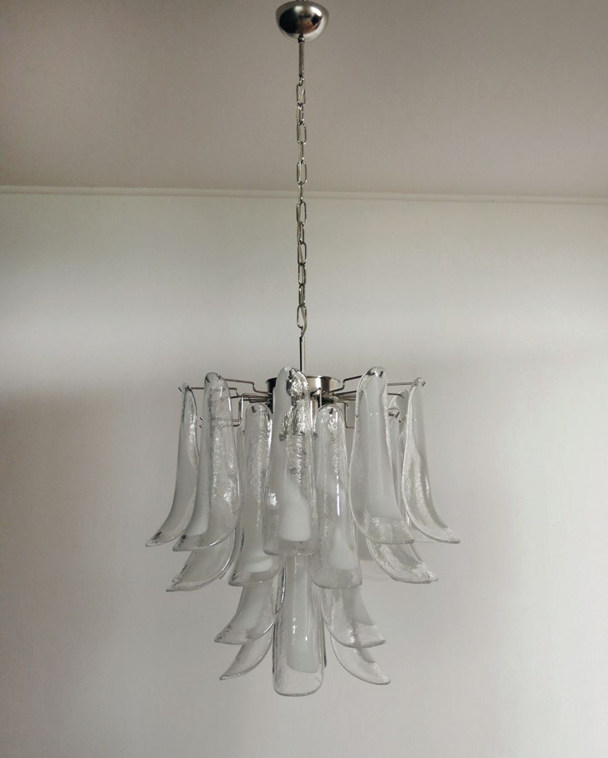 Lighting Italian Vintage Murano Chandelier   26 Glass Petals photo