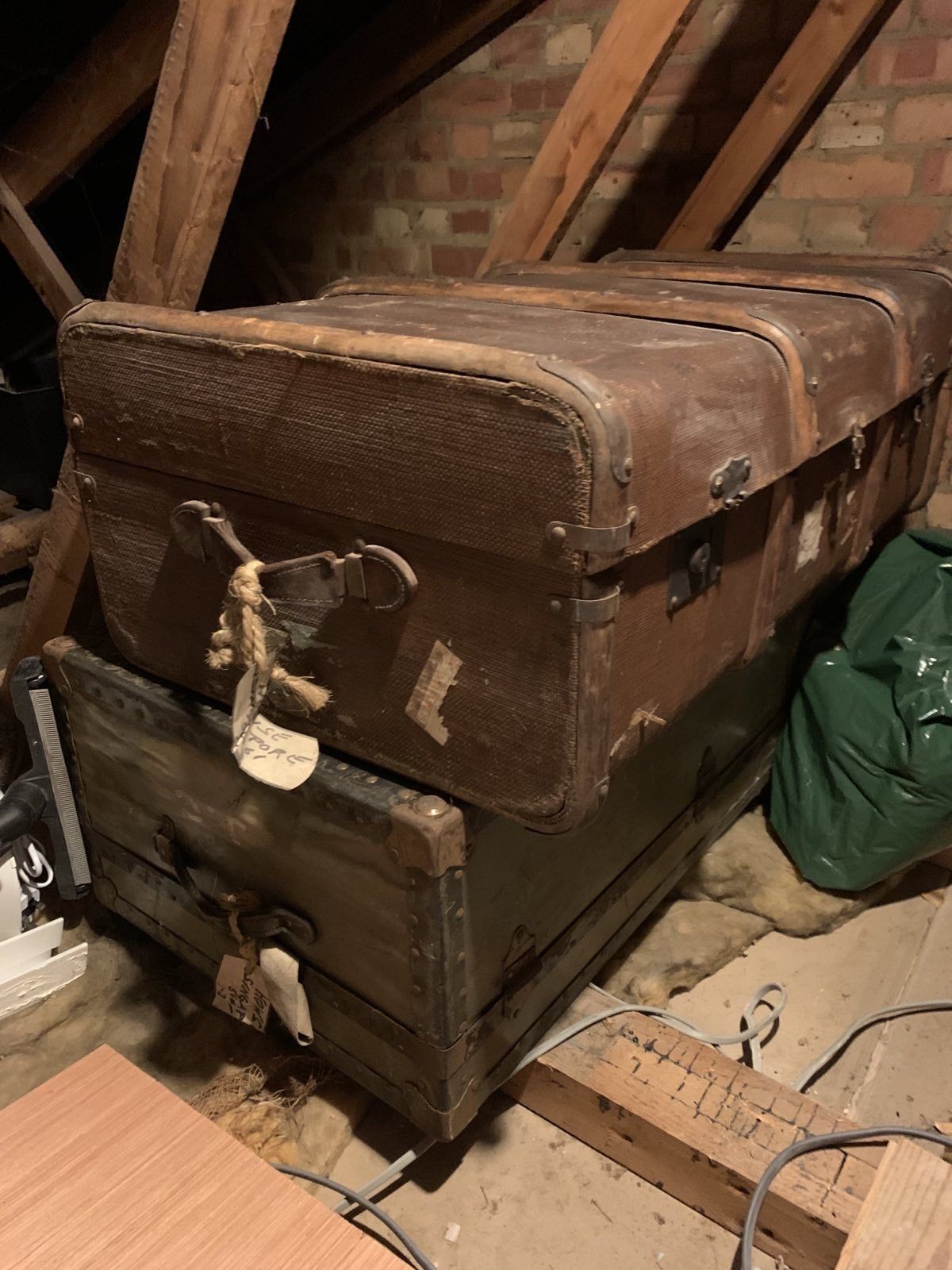 Original Vintage  Travel Leather Suitcases photo for sale