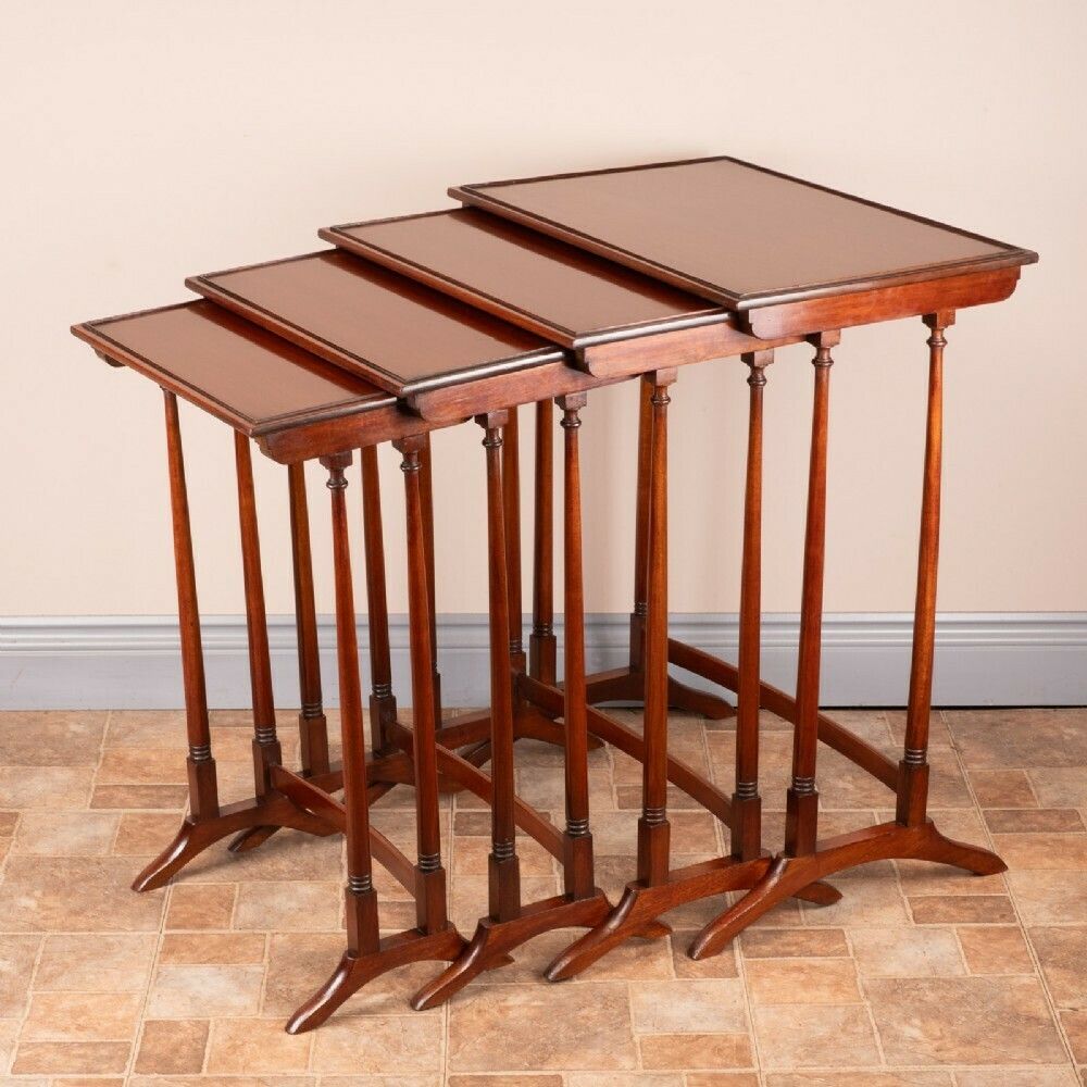 670.0 Good Quality Mahogany Quartetto Nest Of Tables photo