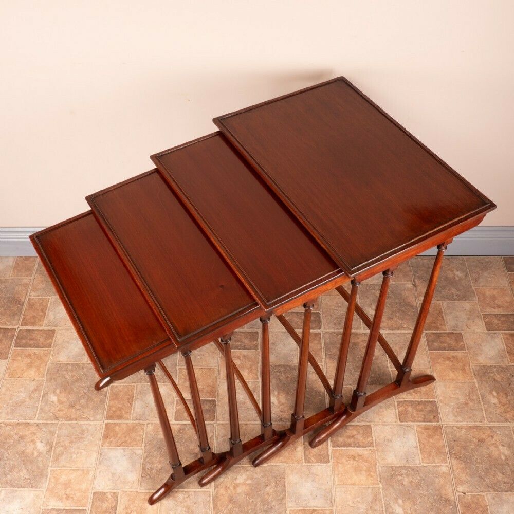 photo buy Good Quality Mahogany Quartetto Nest Of Tables