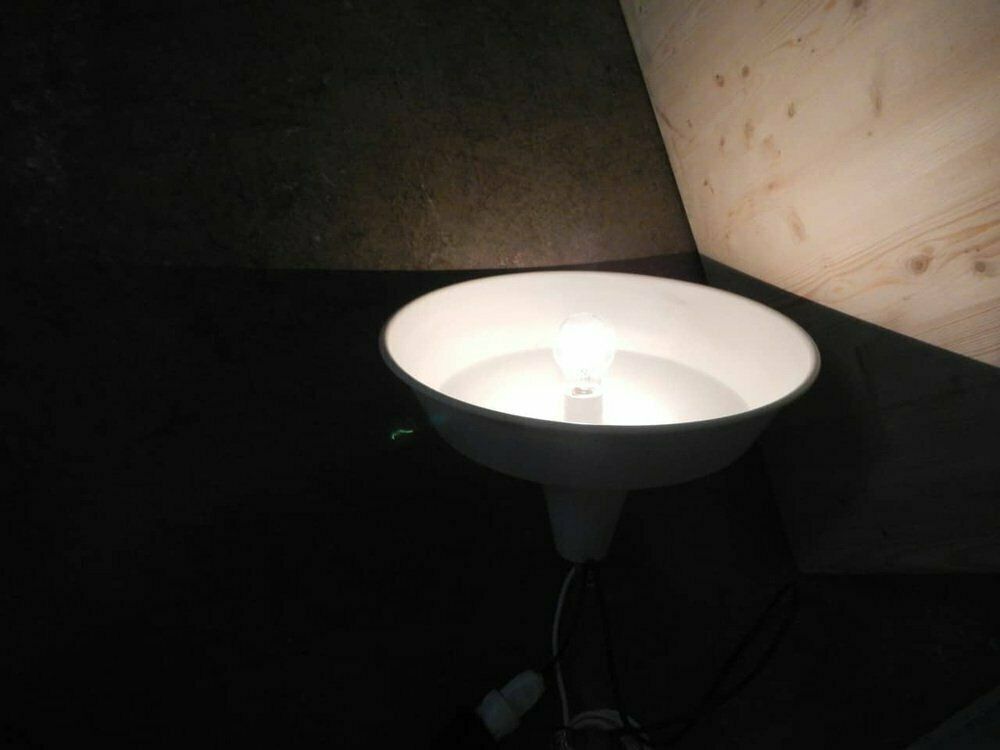 photo for sale D40 Ceiling Lamp In Black Metal, 1950s