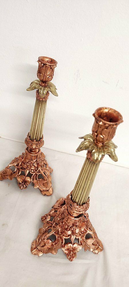 Metal Candle Holders, France, 1970s, Set Of 2 photo buy