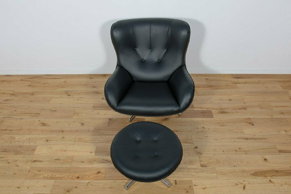 Mid Century Ml 214 Lounge Chair With Ottoman By Illum Wikkelsø For Mikael Laursen, 1960s, Set Of 2 photo for sale