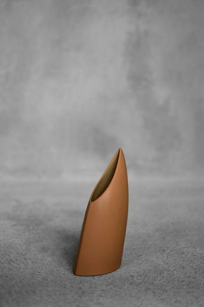 Mid Century German Modern Stoneware Brick Red Vase From Asa Selection, 1980s photo vintage