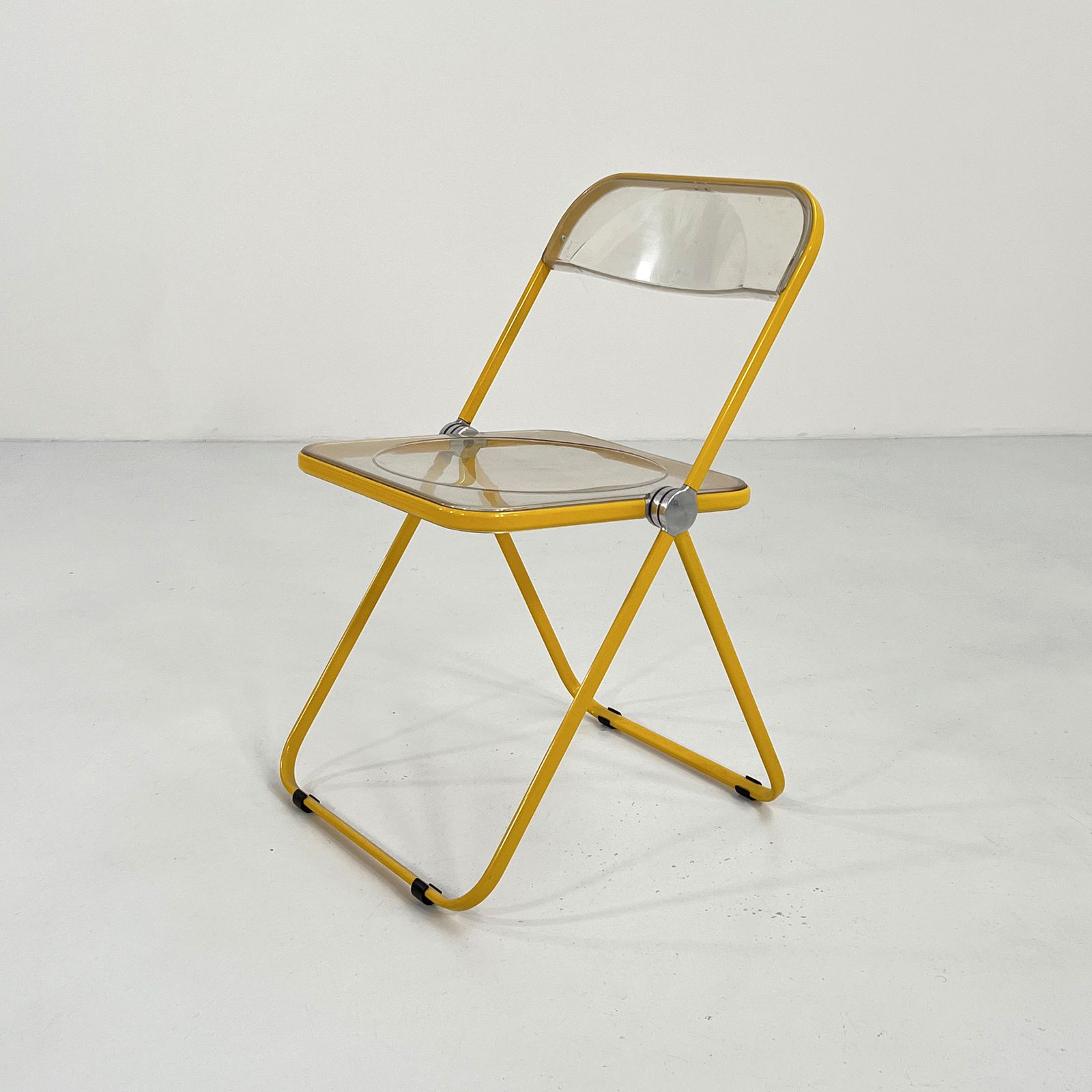 Yellow Frame Plia Folding Chair By Giancarlo Piretti For Anonima Castelli, 1960s photo furniture