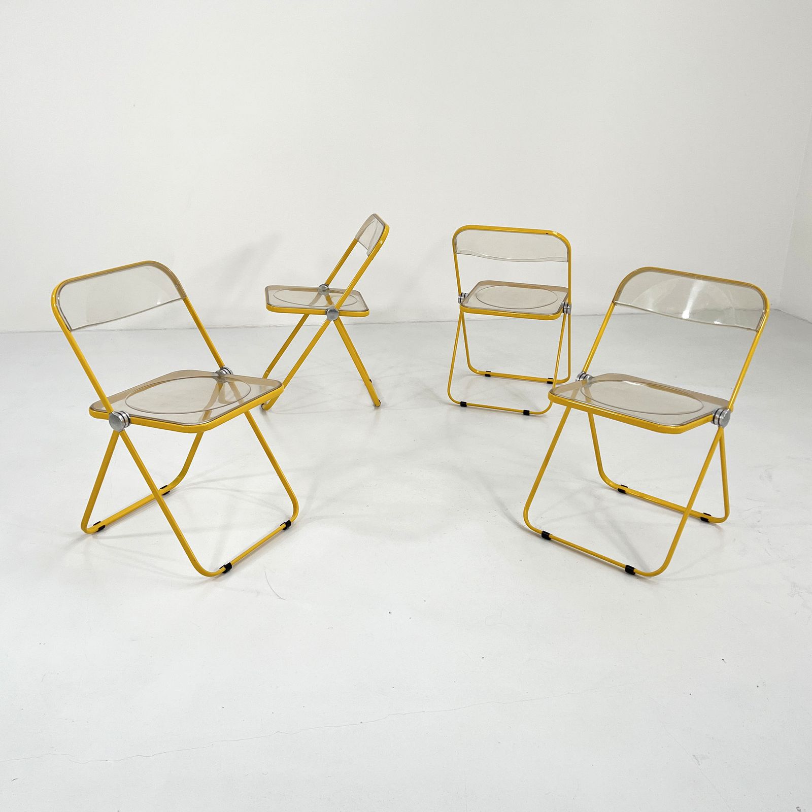 Yellow Frame Plia Folding Chair By Giancarlo Piretti For Anonima Castelli, 1960s photo for sale