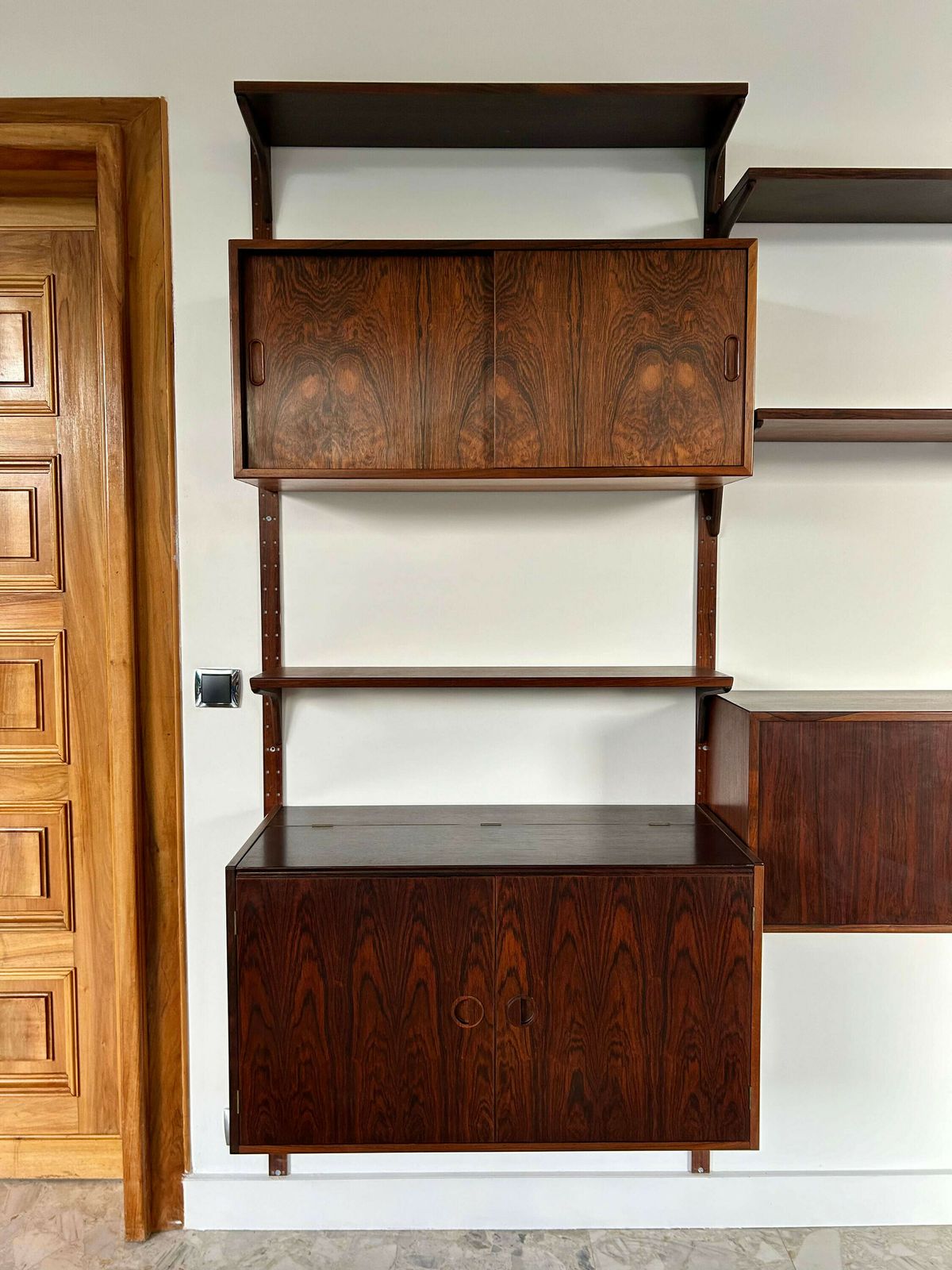 photo for sale Hansen & Guldborg Møbler Wall Bookcase In Rosewood, Denmark 1960