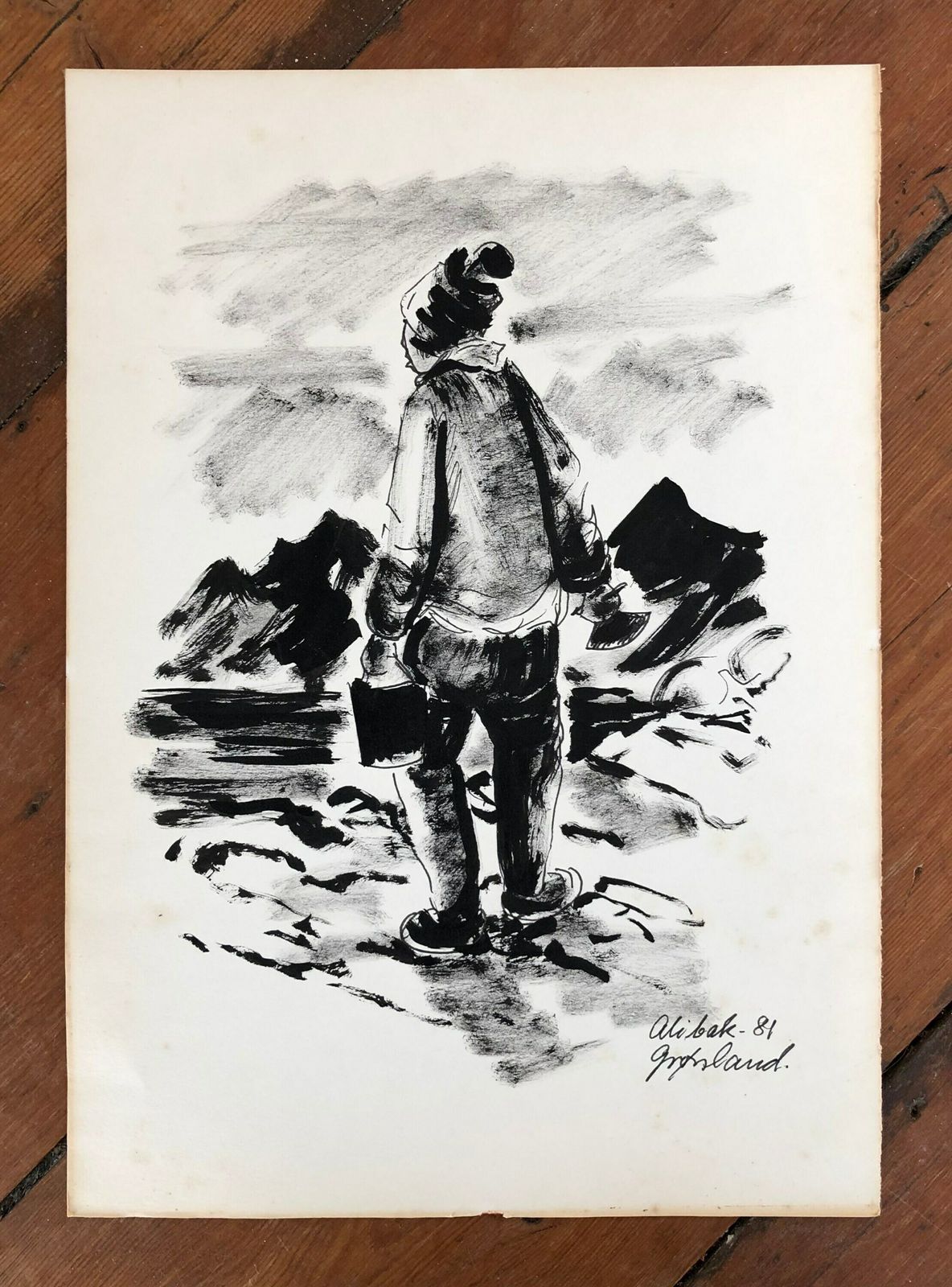 Four Drawings With Motives From Greenland By Artist Alibak Johansen (1921 2007) photo furniture