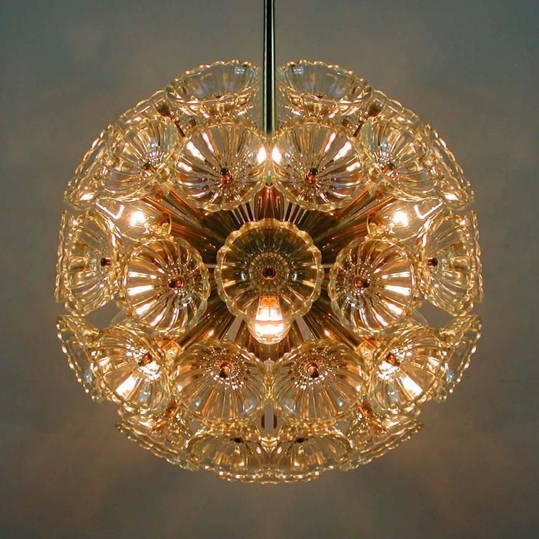 1960s German Sputnik Dandelion Twelve Light Chandelier photo vintage