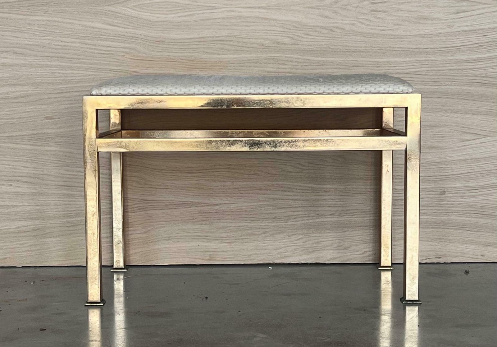 Banc ou tabouret mid-century en laiton, années 1970 photo furniture