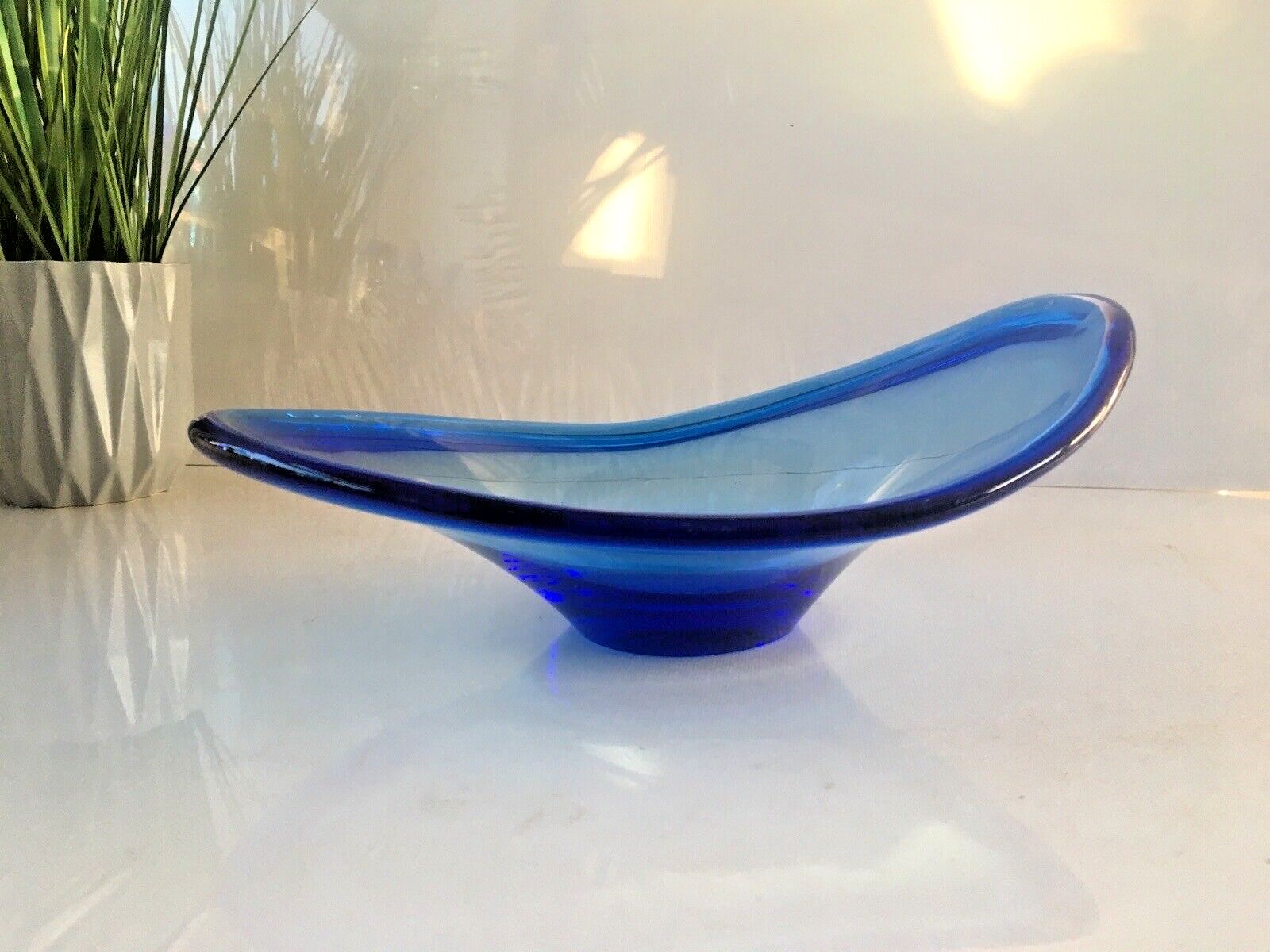 Freeform Art Glass Bowl Mid Century Modern Danish Holmegaard Selandia Per Lutken Ikea Snits Lotta Pettersson photo furniture