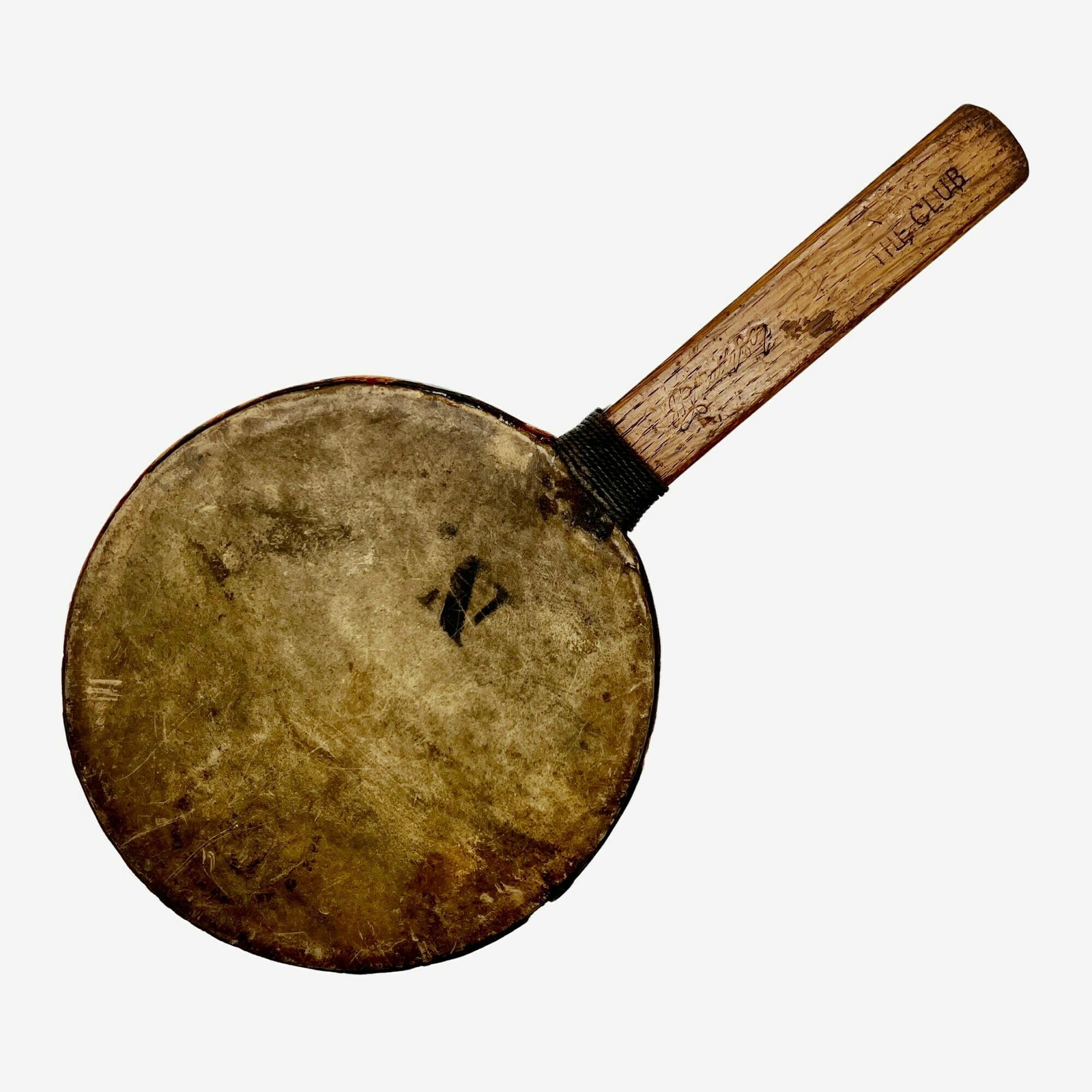 Antique Hand Drum   The Club   Musical Instrument photo for sale