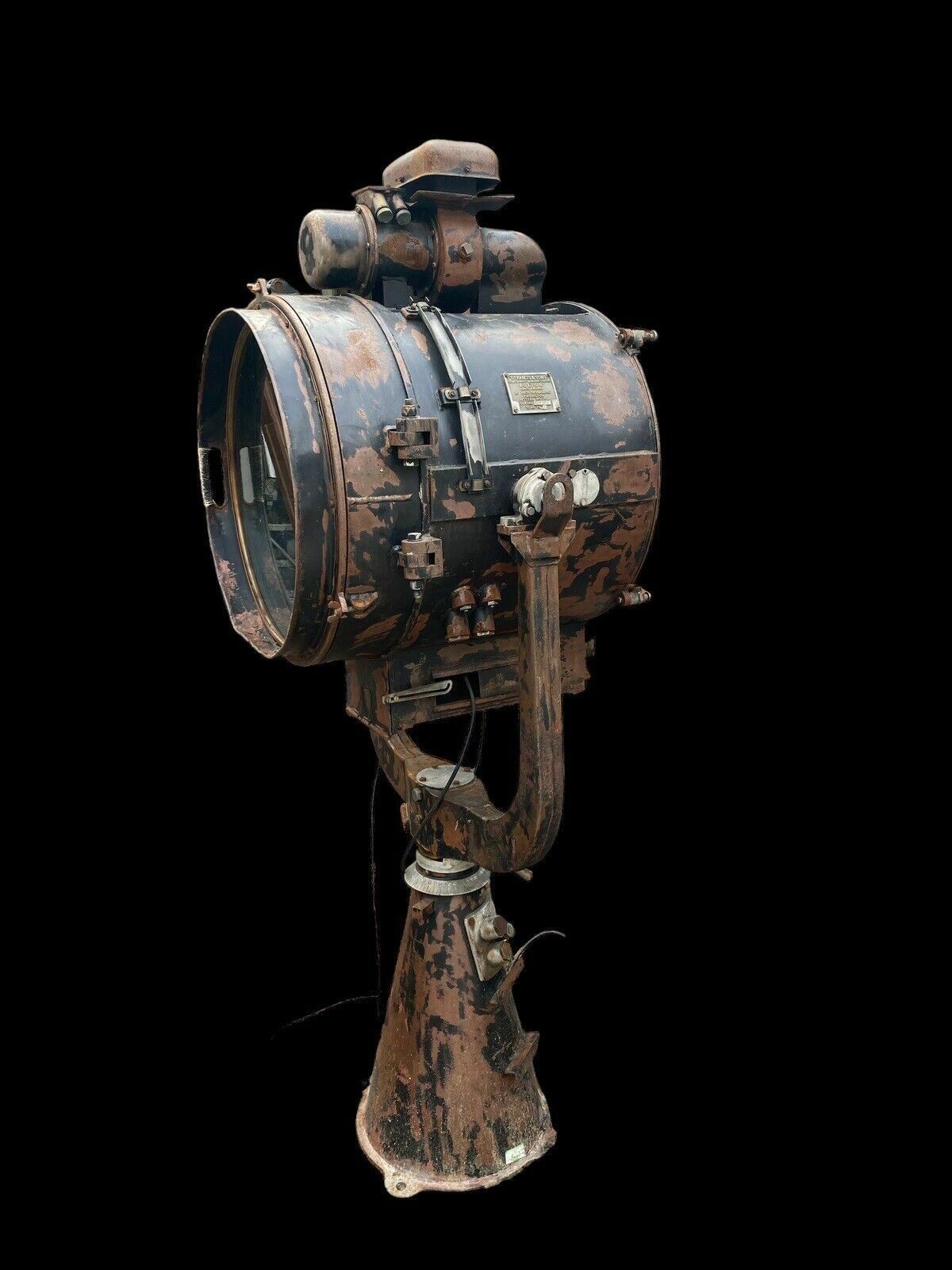 Rare Francis 20 Inch Signalling Lamp Floor Searchlight British Naval Maritime