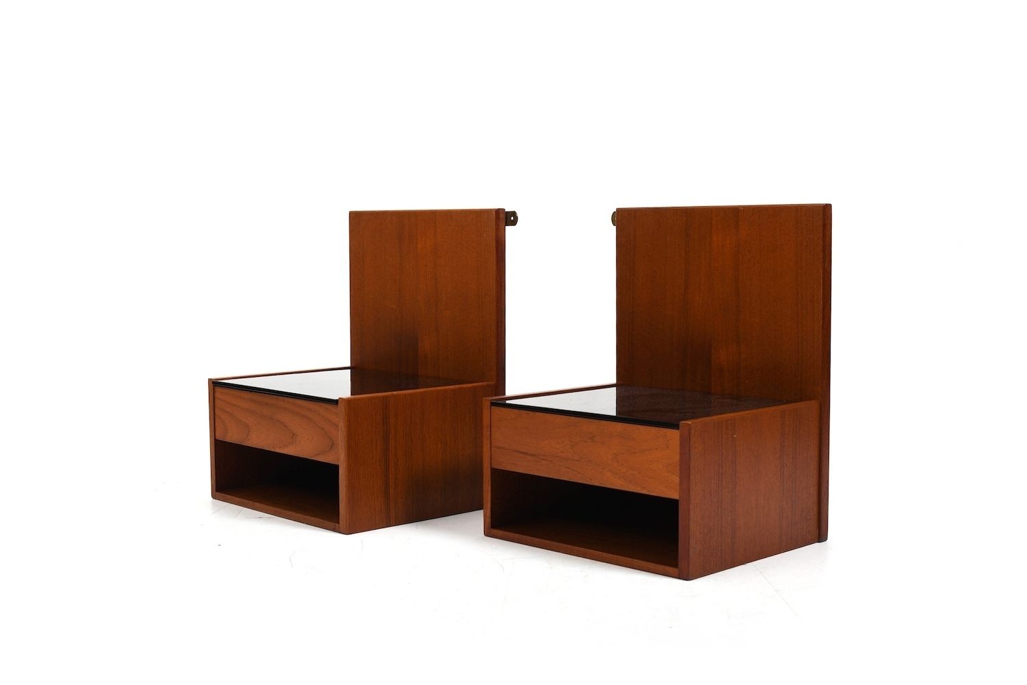 Pair Teak Hanging Bedside Tables By Hans Wegner For Getama photo furniture