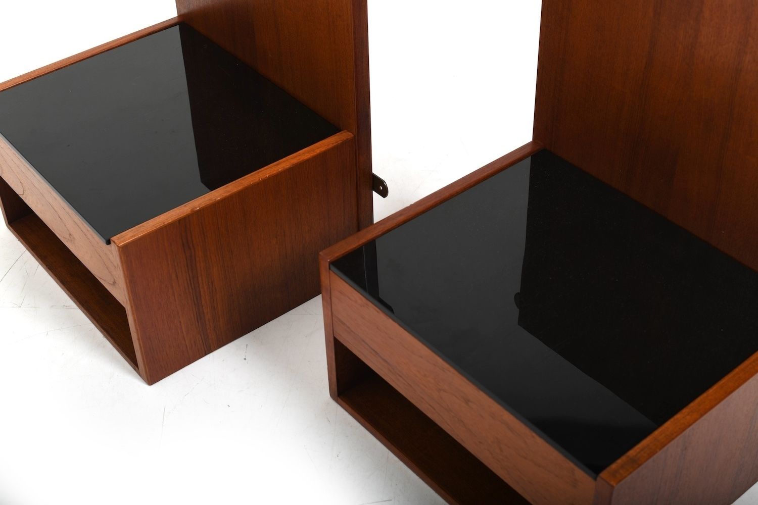 Pair Teak Hanging Bedside Tables By Hans Wegner For Getama photo Furniture