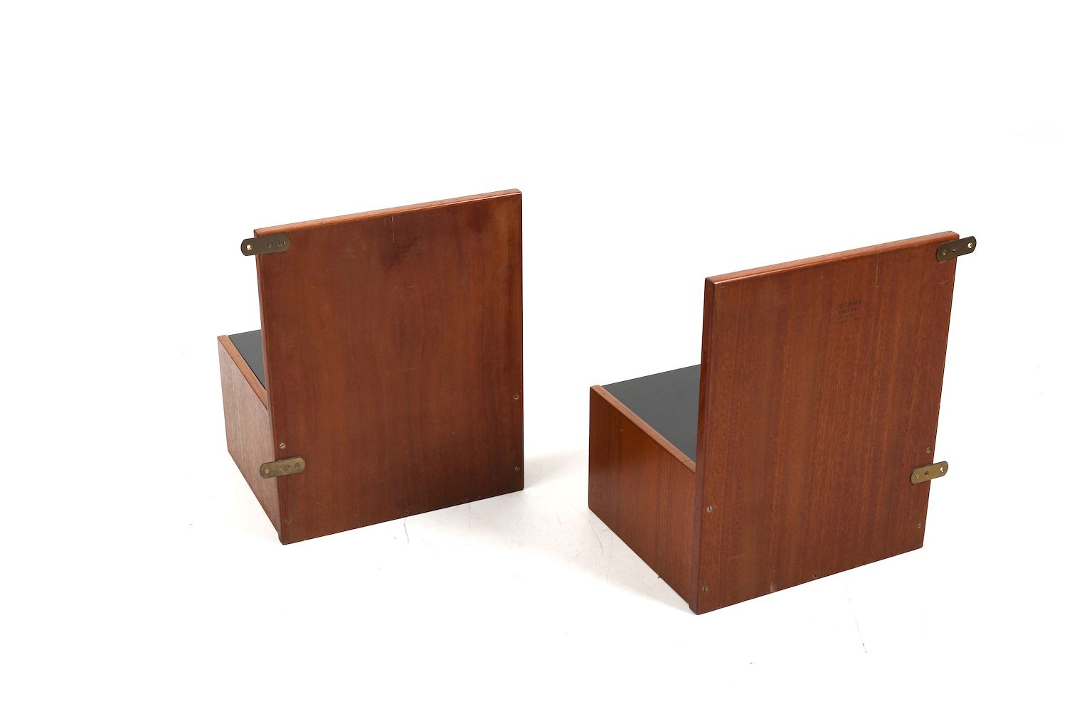 Pair Teak Hanging Bedside Tables By Hans Wegner For Getama photo vinterior