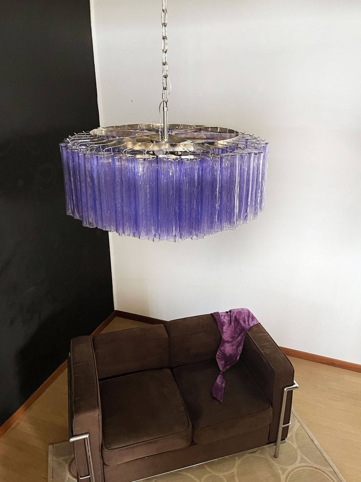 Large Murano Glass Chandelier  101 Amethyst Tube Glasses photo furniture