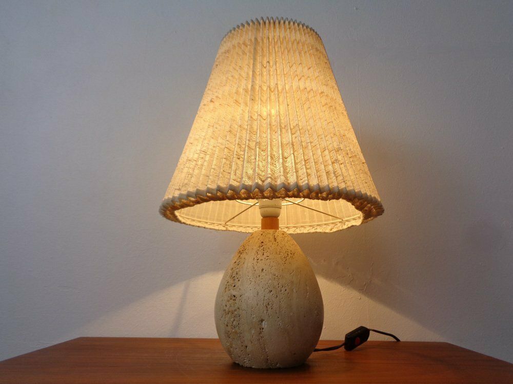 Italian Travertine Table Lamp, 1970s photo for sale