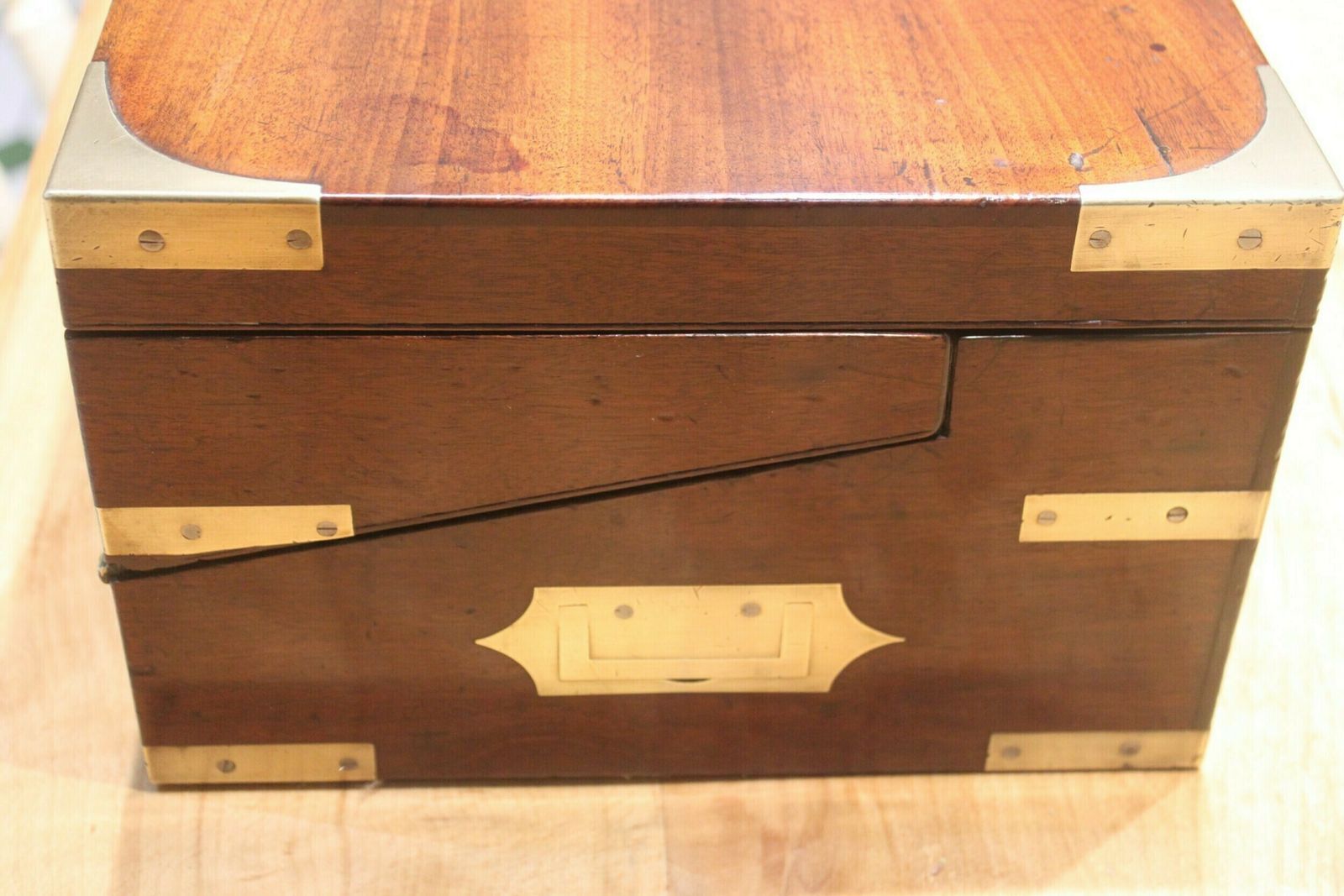 Late Georgian Mahogany Campaign Bi Fold Writing Slope photo for sale