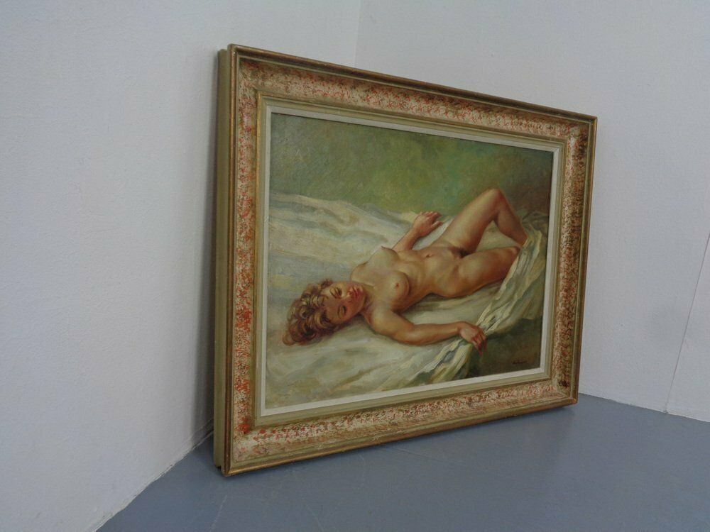Nussbaumer, Nude Painting, 1930s, Oil On Canvas, Framed photo furniture